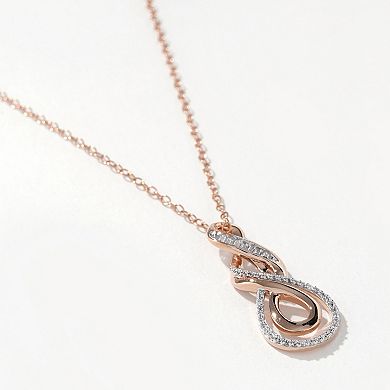 DeCouer Sterling Silver 1/6 Carat T.W. Diamond Swirl Pendant Necklace