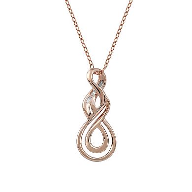 DeCouer Sterling Silver 1/6 Carat T.W. Diamond Swirl Pendant Necklace