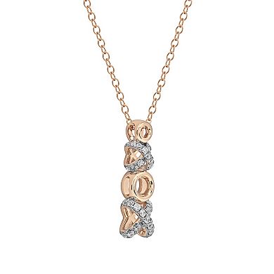 DeCouer Sterling Silver 1/4 Carat T.W. Diamond "XO" Pendant Necklace