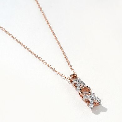DeCouer Sterling Silver 1/4 Carat T.W. Diamond "XO" Pendant Necklace