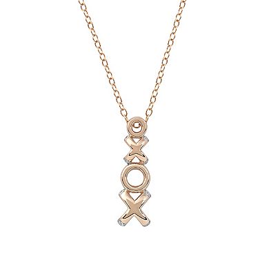 DeCouer Sterling Silver 1/4 Carat T.W. Diamond "XO" Pendant Necklace