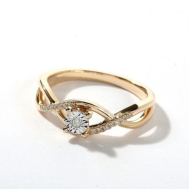 DeCouer Diamond Accent Crossover Promise Ring