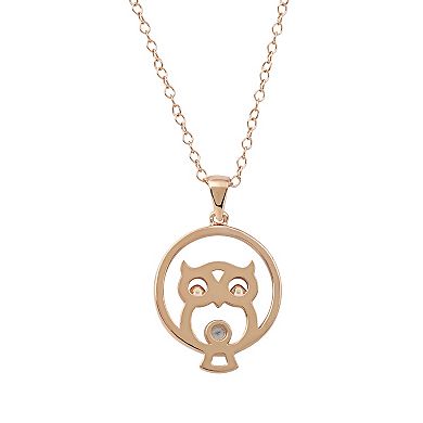 DeCouer Diamond Accent Owl Pendant Necklace