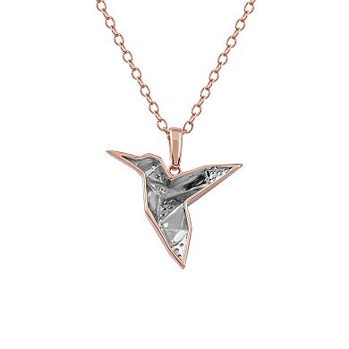 DeCouer Sterling Silver Diamond Accent Bird Pendant Necklace