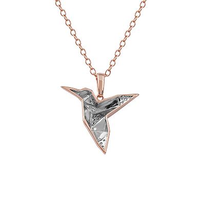 DeCouer Sterling Silver Diamond Accent Bird Pendant Necklace