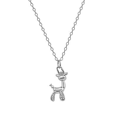 DeCouer 1/10 Carat T.W. Diamond Giraffe Pendant Necklace