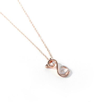 DeCouer Diamond Accent Heart Cat Swirl Pendant Necklace