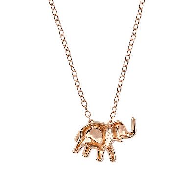 DeCouer Diamond Accent Elephant Pendant Necklace