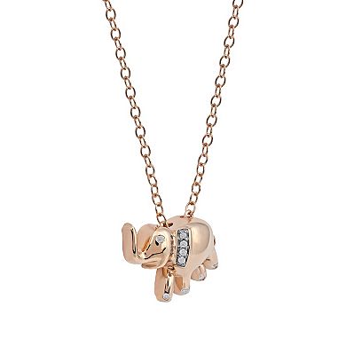 DeCouer Diamond Accent Elephant Pendant Necklace