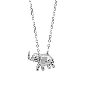 DeCouer Diamond Accent Elephant Balloon Animal Pendant Necklace