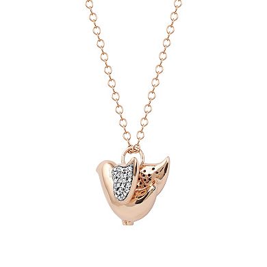 DeCouer Diamond Accent Dove Pendant Necklace