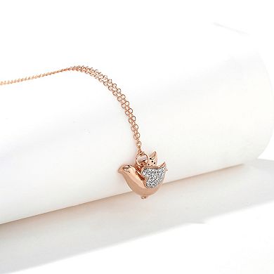 DeCouer Diamond Accent Dove Pendant Necklace