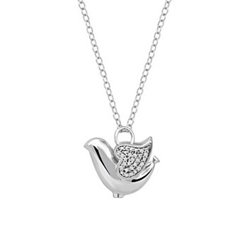 DeCouer Diamond Accent Bird Pendant Necklace