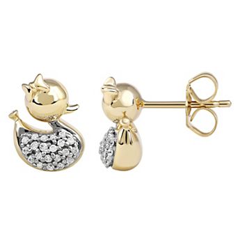 DeCouer 1/10 Carat T.W. Diamond Balloon Duck Stud Earrings