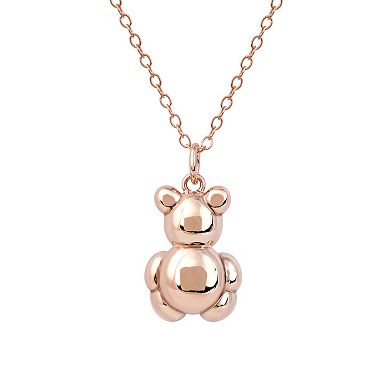 DeCouer 1/10 Carat T.W. Diamond Teddy Bear Pendant Necklace