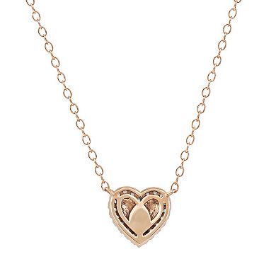 DeCouer 1/8 Carat T.W. Diamond Heart Halo Necklace