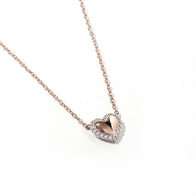 DeCouer 1/8 Carat T.W. Diamond Heart Halo Necklace