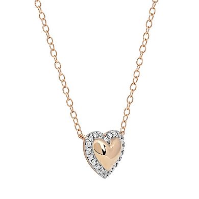 DeCouer 1/8 Carat T.W. Diamond Heart Halo Necklace