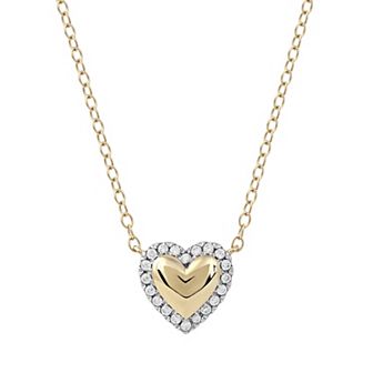 DeCouer 1/8 Carat T.W. Diamond Heart Halo Necklace