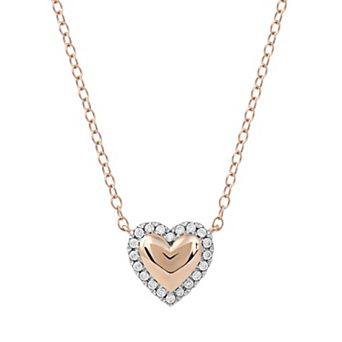 DeCouer 1/8 Carat T.W. Diamond Heart Halo Necklace