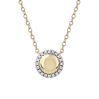 DeCouer Sterling Silver 1/8 Carat T.W. Diamond Halo Necklace