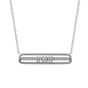 DeCouer 1/10 Carat T.W. Diamond Bar Necklace