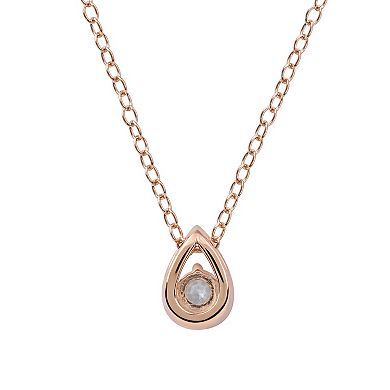 DeCouer 1/5 Carat T.W. Diamond Solitaire Teardrop Pendant Necklace