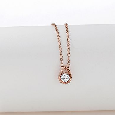 DeCouer 1/5 Carat T.W. Diamond Solitaire Teardrop Pendant Necklace