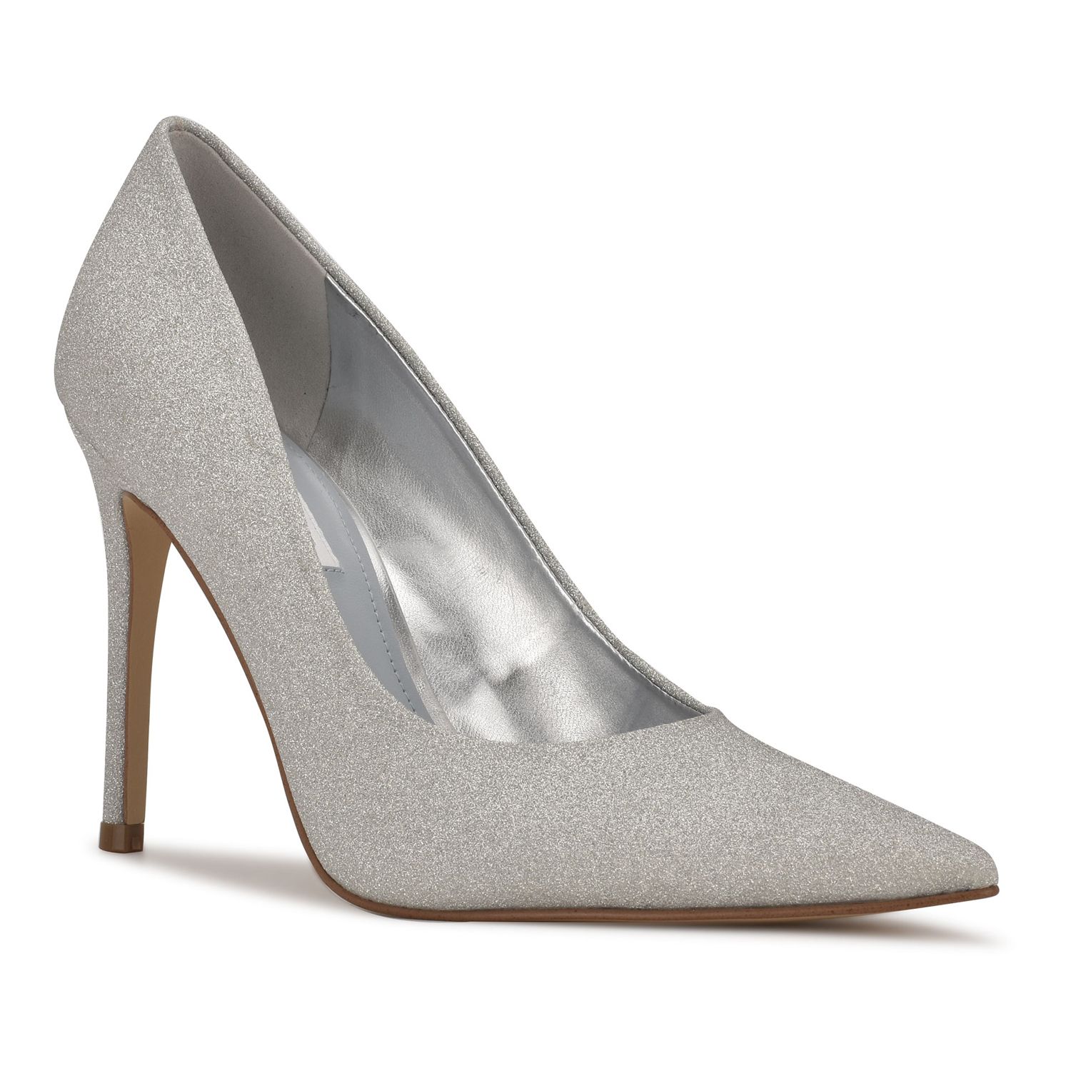 nine west silver trainers