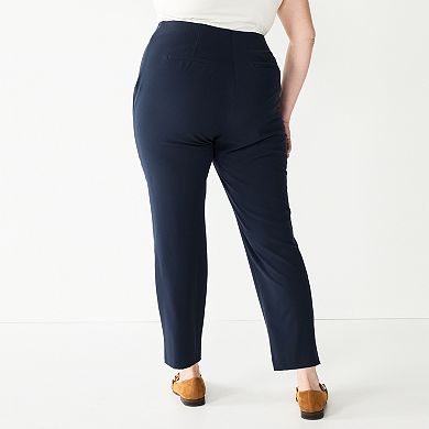 Plus Size Nine West Side Zip High-Waisted Skinny Ankle Pants