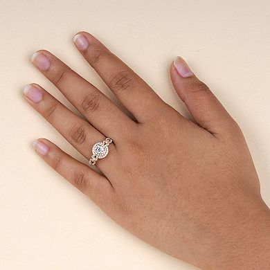 DeCouer 10k Gold 3/4 Carat T.W. Diamond Double Halo Engagement Ring