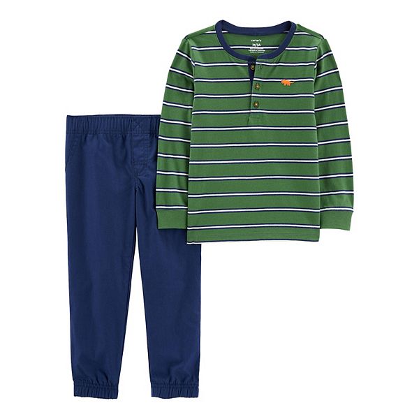 Baby Boy Carter's Striped Henley Tee & PullOn Pants Set
