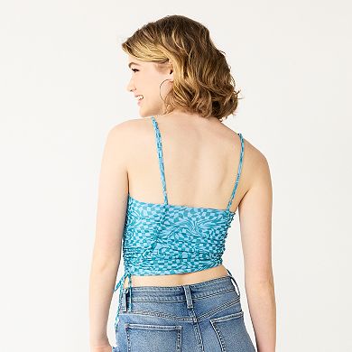 Juniors' SO® Side Cinched Cropped Print Cami