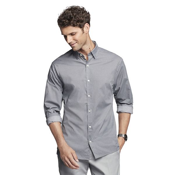 Van Heusen Mens Slim Fit Never Tuck Long Sleeve Button Down Solid Shirt