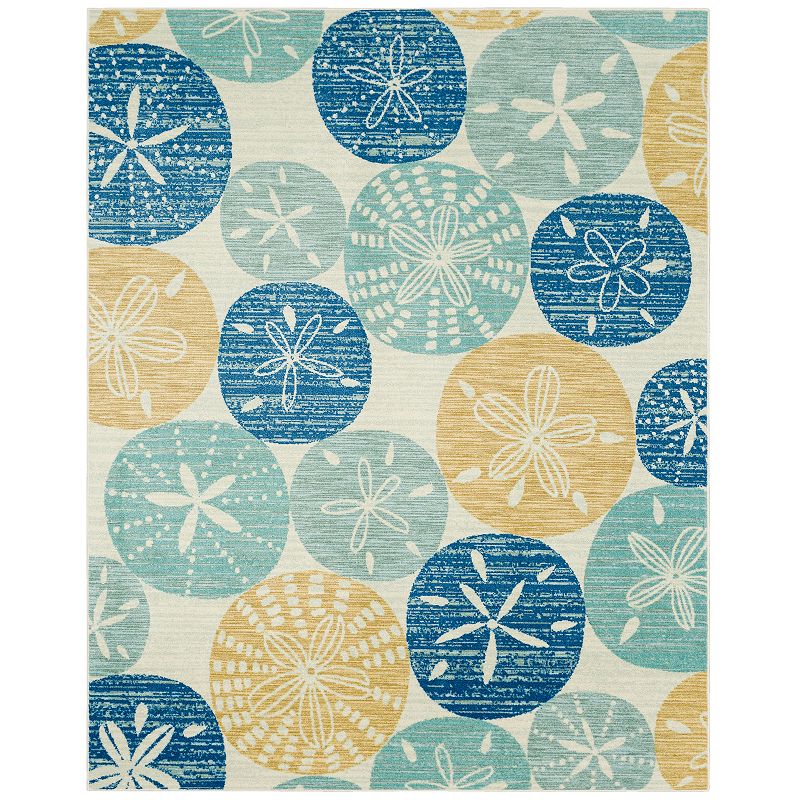Mohawk Home Multi Sand Dollar Area Rug, Beig/Green, 8X10 Ft