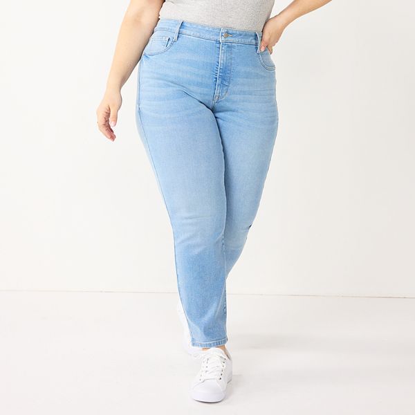 Plus Size Nine West High Rise Sculpting Straight Jeans