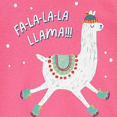 Girls 4 14 Carter s Christmas Llama Top Bottoms Pajama Set