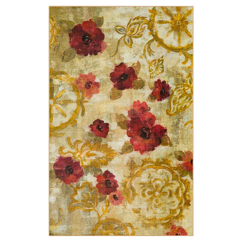 Mohawk Home Fresco Floral Gold Area Rug, Orange, 5X8 Ft