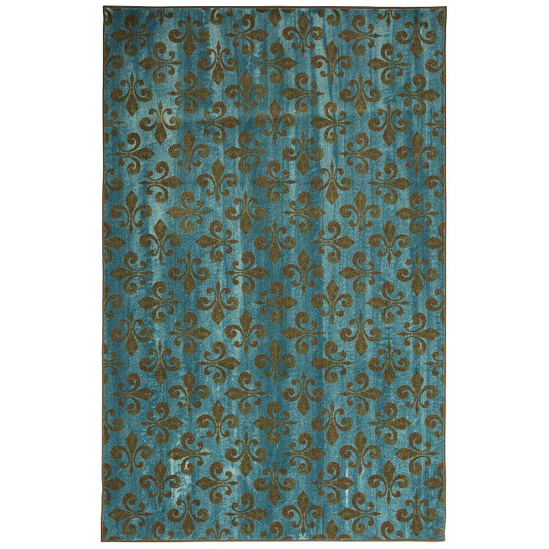 Mohawk Home Fleur De Lis Teal Area Rug, Blue, 8X10 Ft