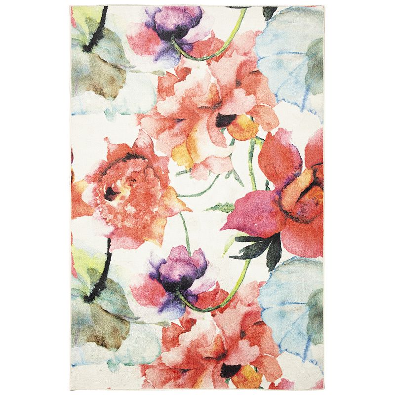 Mohawk Home Watercolor Bouquet Multi Area Rug, Multicolor, 5X8 Ft