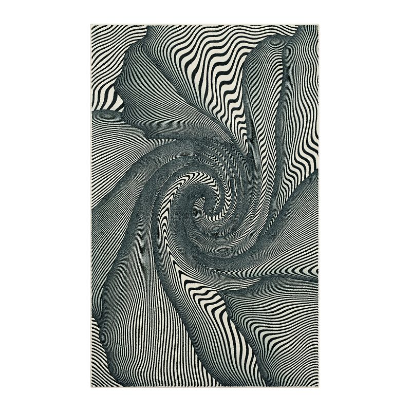 Mohawk Home Spiral Stripe Area Rug, Black, 3.5X5 Ft