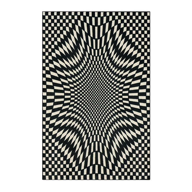 Mohawk Home Twisted Check Area Rug, Black, 3.5X5 Ft
