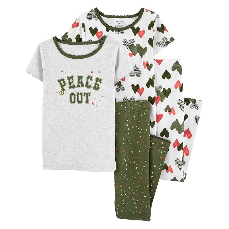 Girls 4-14 Carters Tops & Bottoms Pajama Set, Girls, Peace Out