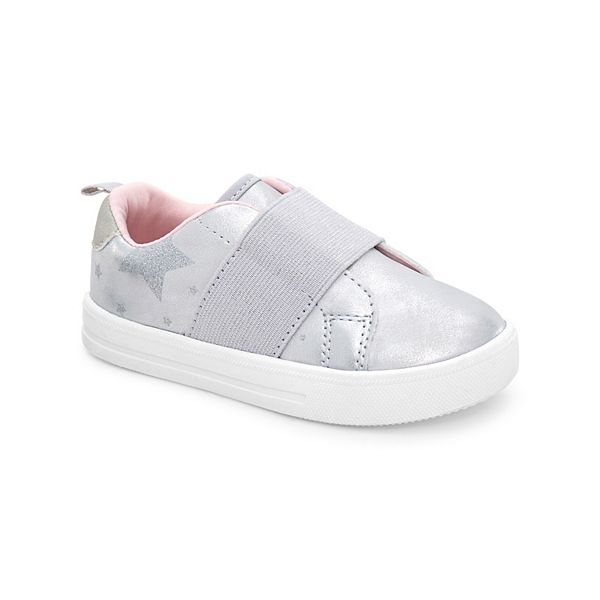 OshKosh B'Gosh Girls Lulu Slip-On Sneaker, Silver, 4