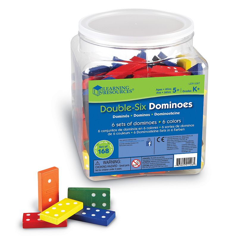 Learning Resources Double-Six Dominoes Set of 168 Learning Toy, Multicolor