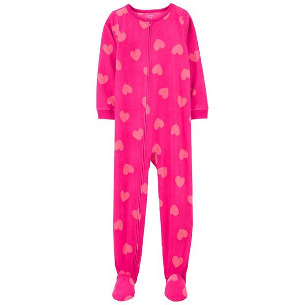 Lands' End Big Girl's Fleece Footed Pajamas Jammies One Piece - Size 10-12