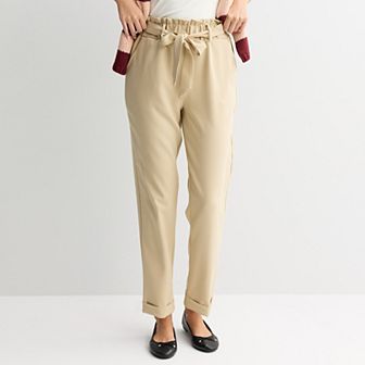 Juniors' SO® High-Rise Paperbag Tapered Leg Pants