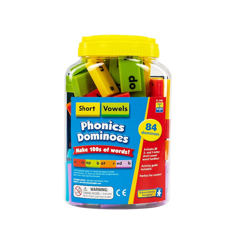 Educational Insights Phonics Short Vowels Dominoes, Multicolor