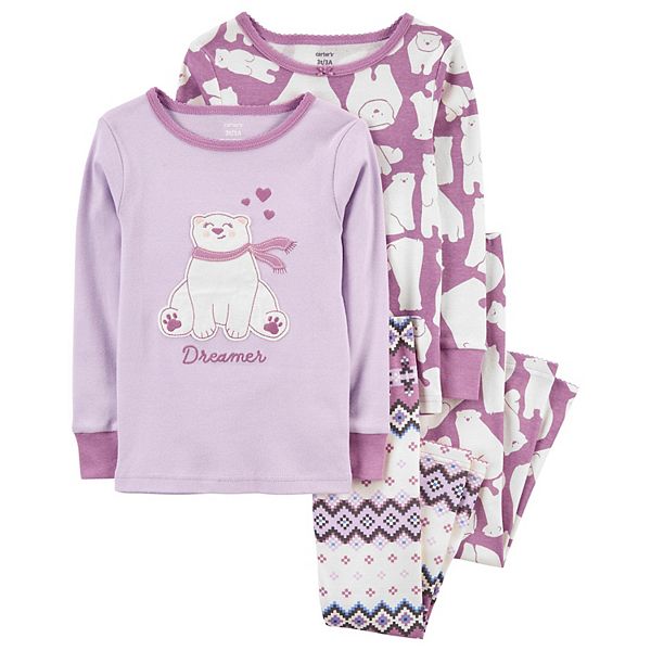 Carter's Winter Skiing Polar Bear Print Cotton and Polyester Footed Pajama  Sleeper - Little Dreamers Pajamas