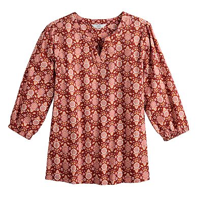 Women's Croft & Barrow® Print Splitneck Top